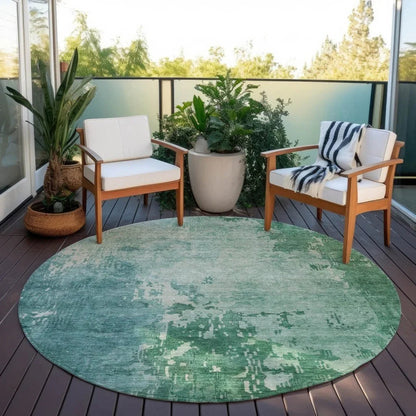 Bellatrix Green Washable Indoor - Outdoor Rug - LOOMLAN - LOOMLAN Rugs - Outdoor Rugs