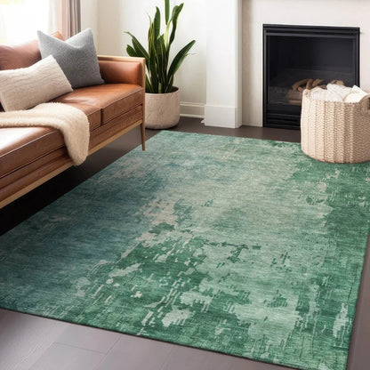Bellatrix Green Washable Indoor - Outdoor Rug - LOOMLAN - LOOMLAN Rugs - Outdoor Rugs