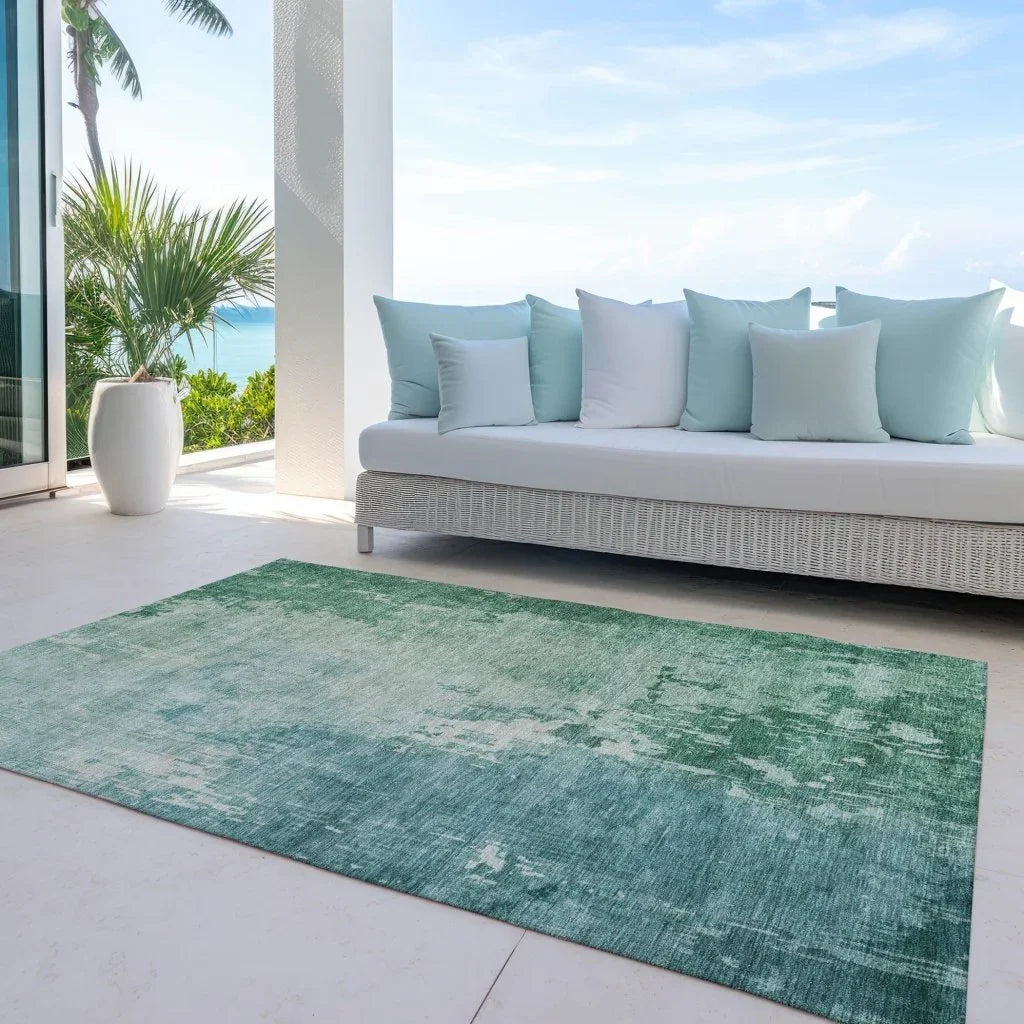 Bellatrix Green Washable Indoor - Outdoor Rug - LOOMLAN - LOOMLAN Rugs - Outdoor Rugs