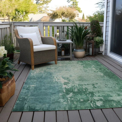 Bellatrix Green Washable Indoor - Outdoor Rug - LOOMLAN - LOOMLAN Rugs - Outdoor Rugs