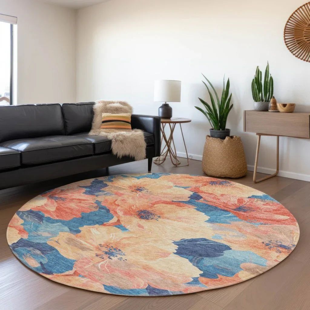 Bellavor Orange Washable Indoor - Outdoor Rug - LOOMLAN - LOOMLAN Rugs - Outdoor Rugs