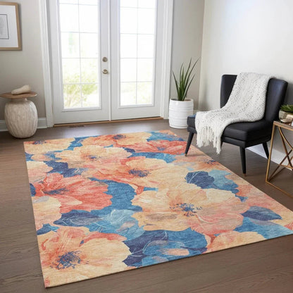 Bellavor Orange Washable Indoor - Outdoor Rug - LOOMLAN - LOOMLAN Rugs - Outdoor Rugs