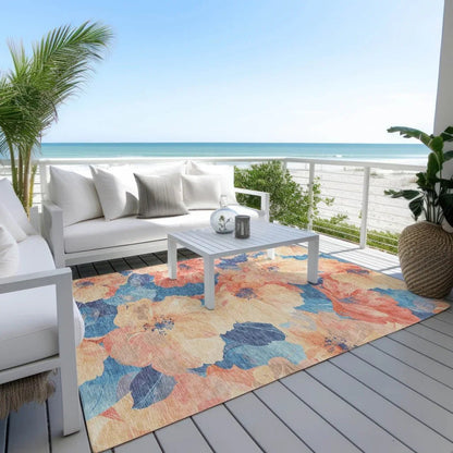 Bellavor Orange Washable Indoor - Outdoor Rug - LOOMLAN - LOOMLAN Rugs - Outdoor Rugs