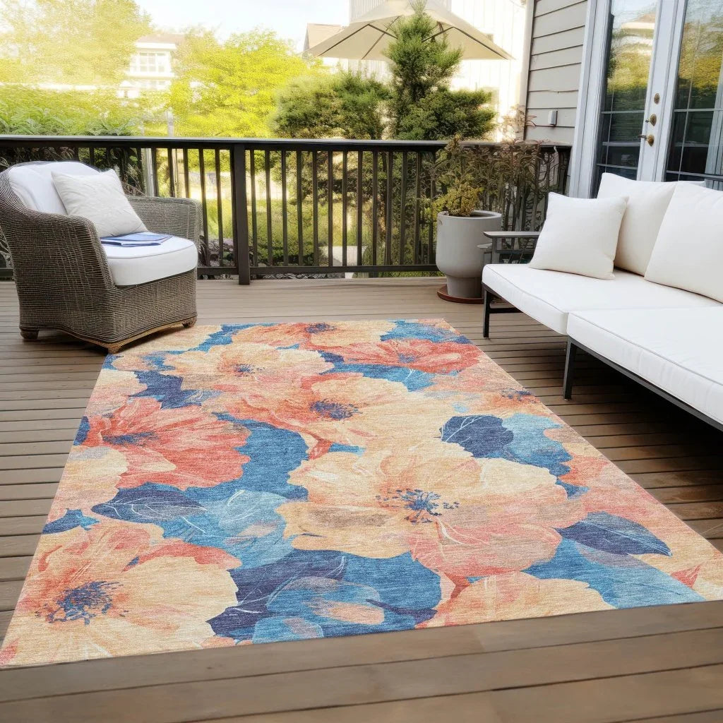 Bellavor Orange Washable Indoor - Outdoor Rug - LOOMLAN - LOOMLAN Rugs - Outdoor Rugs