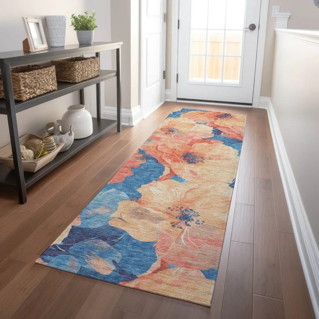 Bellavor Orange Washable Indoor - Outdoor Rug - LOOMLAN - LOOMLAN Rugs - Outdoor Rugs