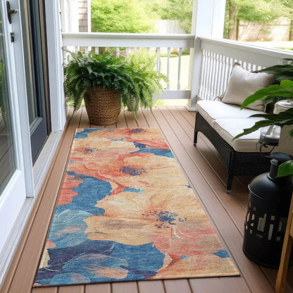 Bellavor Orange Washable Indoor - Outdoor Rug - LOOMLAN - LOOMLAN Rugs - Outdoor Rugs