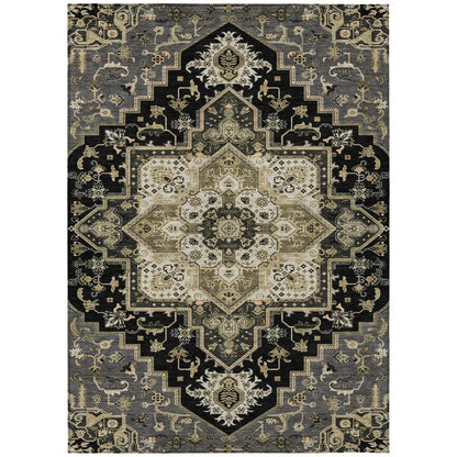 Bellaya Black Washable Indoor-Outdoor Rug-Outdoor Rugs-LOOMLAN Rugs-2'6" x 3'10"-LOOMLAN