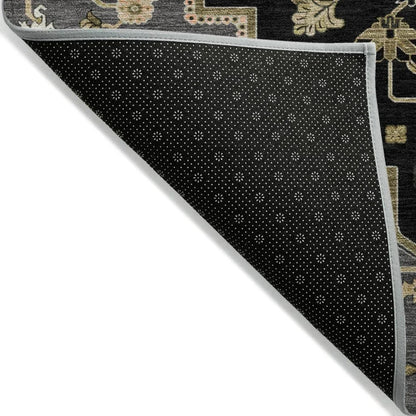 Bellaya Black Washable Indoor-Outdoor Rug-Outdoor Rugs-LOOMLAN Rugs-LOOMLAN