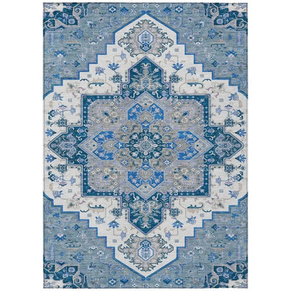 Bellaya Blue Washable Indoor-Outdoor Rug-Outdoor Rugs-LOOMLAN Rugs-2'6" x 3'10"-LOOMLAN