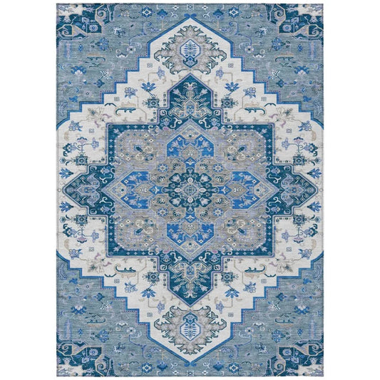 Bellaya Blue Washable Indoor-Outdoor Rug-Outdoor Rugs-LOOMLAN Rugs-2'6" x 3'10"-LOOMLAN