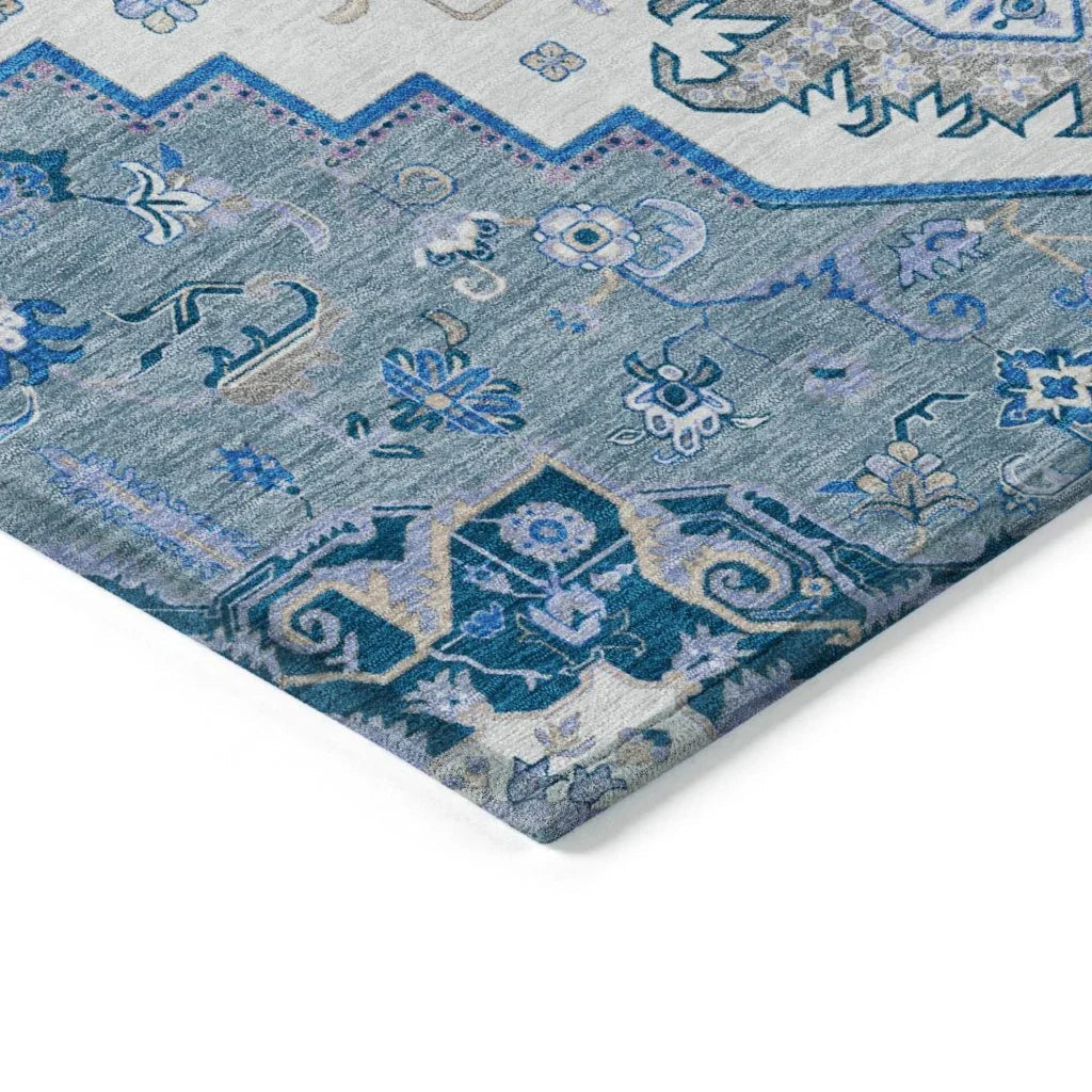 Bellaya Blue Washable Indoor-Outdoor Rug-Outdoor Rugs-LOOMLAN Rugs-LOOMLAN