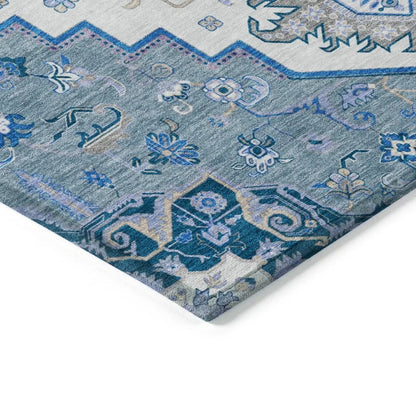 Bellaya Blue Washable Indoor-Outdoor Rug-Outdoor Rugs-LOOMLAN Rugs-LOOMLAN