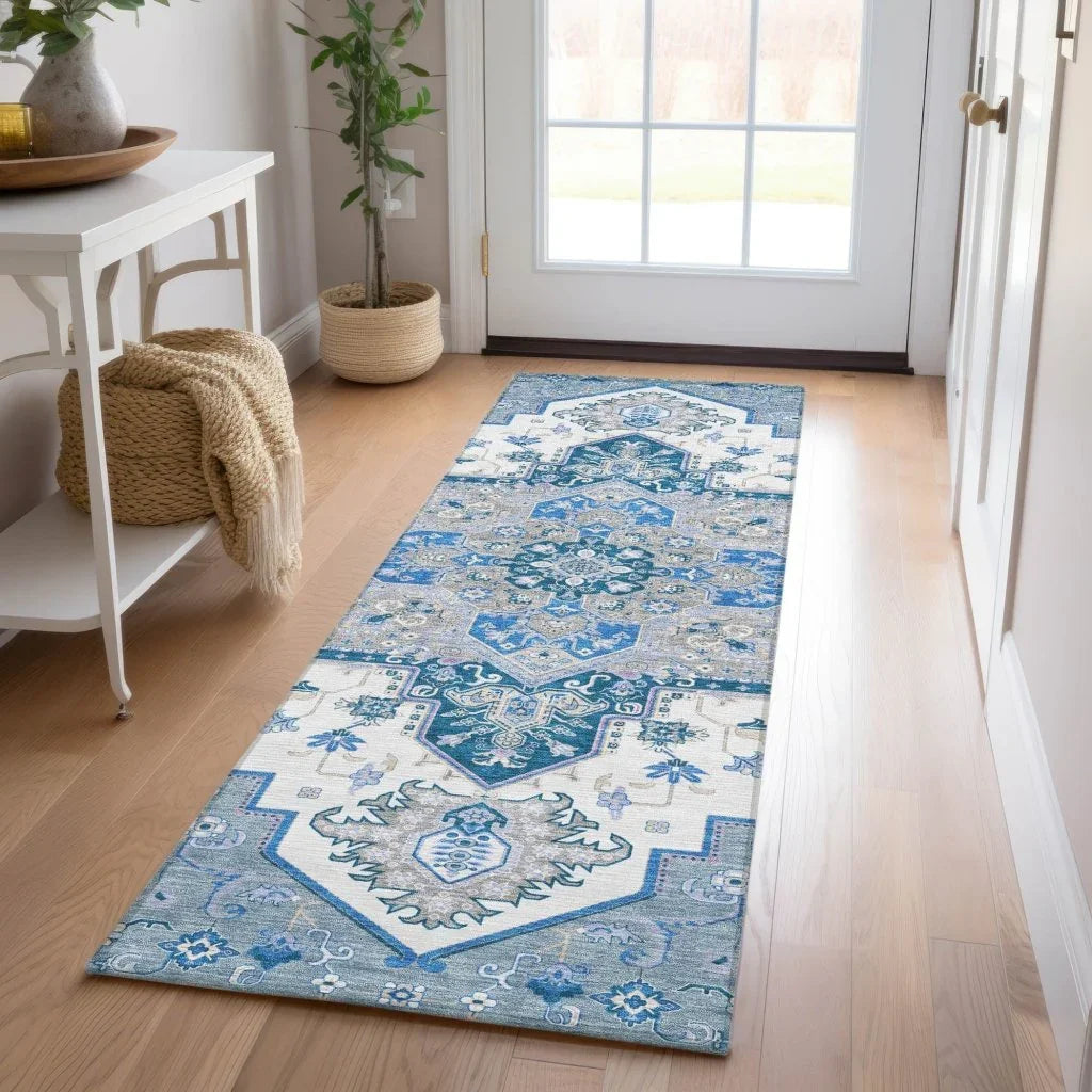 Bellaya Blue Washable Indoor-Outdoor Rug-Outdoor Rugs-LOOMLAN Rugs-LOOMLAN