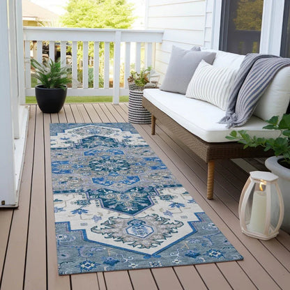 Bellaya Blue Washable Indoor-Outdoor Rug-Outdoor Rugs-LOOMLAN Rugs-LOOMLAN