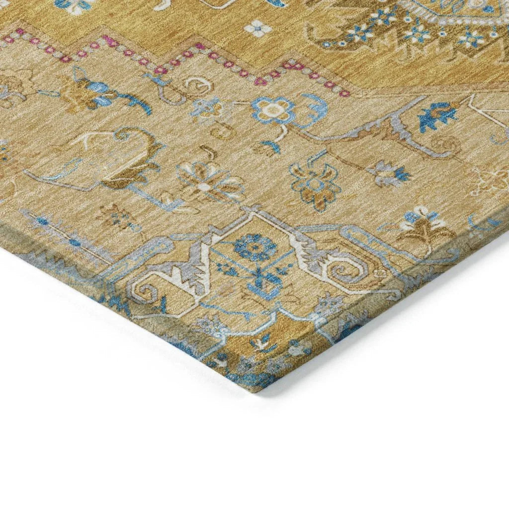 Bellaya Gold Washable Indoor-Outdoor Rug-Outdoor Rugs-LOOMLAN Rugs-LOOMLAN