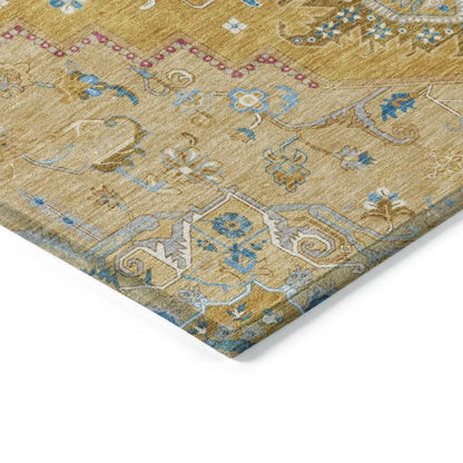 Bellaya Gold Washable Indoor-Outdoor Rug-Outdoor Rugs-LOOMLAN Rugs-LOOMLAN