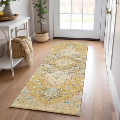 Bellaya Gold Washable Indoor-Outdoor Rug-Outdoor Rugs-LOOMLAN Rugs-LOOMLAN