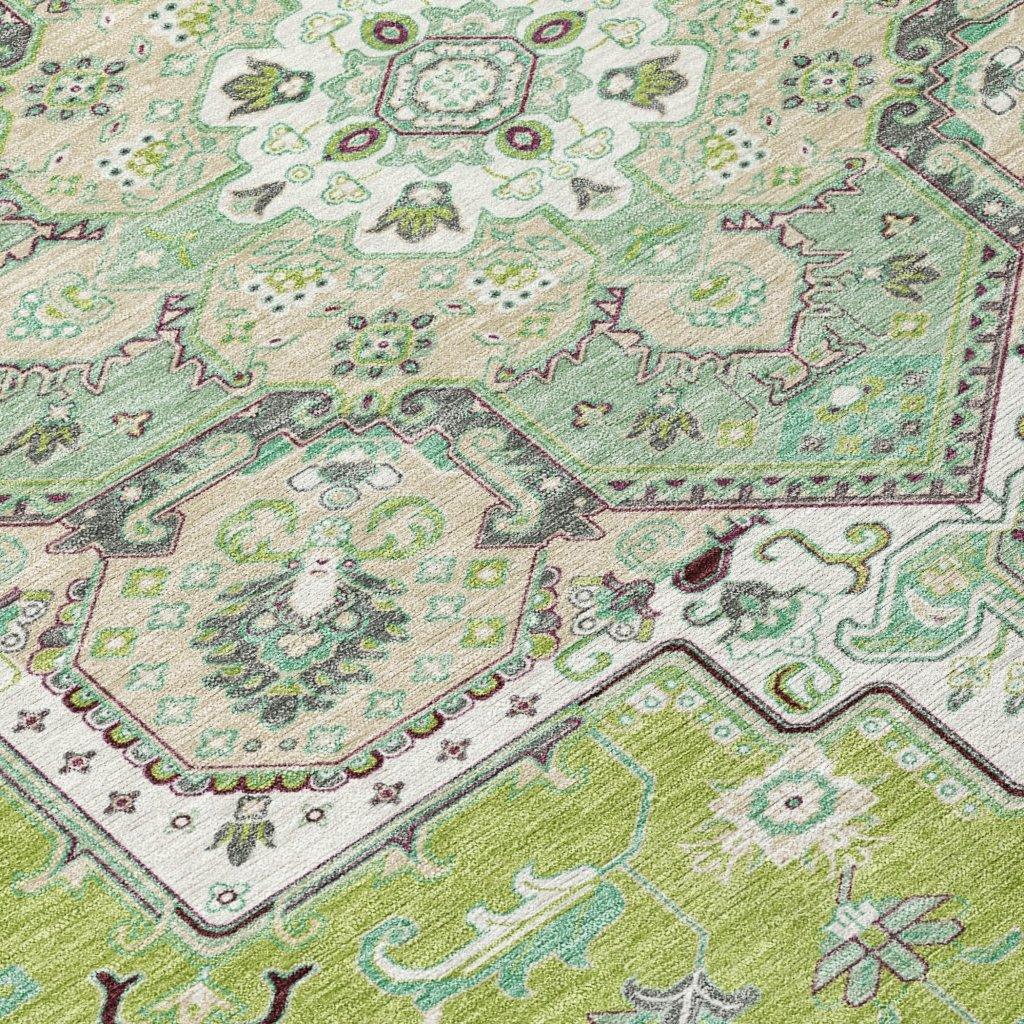 Bellaya Green Washable Indoor-Outdoor Rug-Outdoor Rugs-LOOMLAN Rugs-LOOMLAN