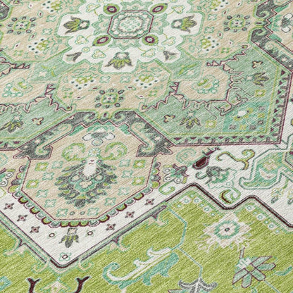 Bellaya Green Washable Indoor-Outdoor Rug-Outdoor Rugs-LOOMLAN Rugs-LOOMLAN