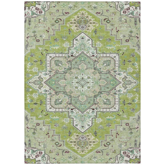 Bellaya Green Washable Indoor-Outdoor Rug-Outdoor Rugs-LOOMLAN Rugs-2'6" x 3'10"-LOOMLAN