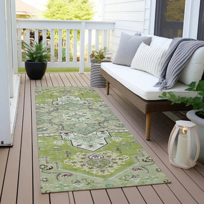 Bellaya Green Washable Indoor-Outdoor Rug-Outdoor Rugs-LOOMLAN Rugs-LOOMLAN