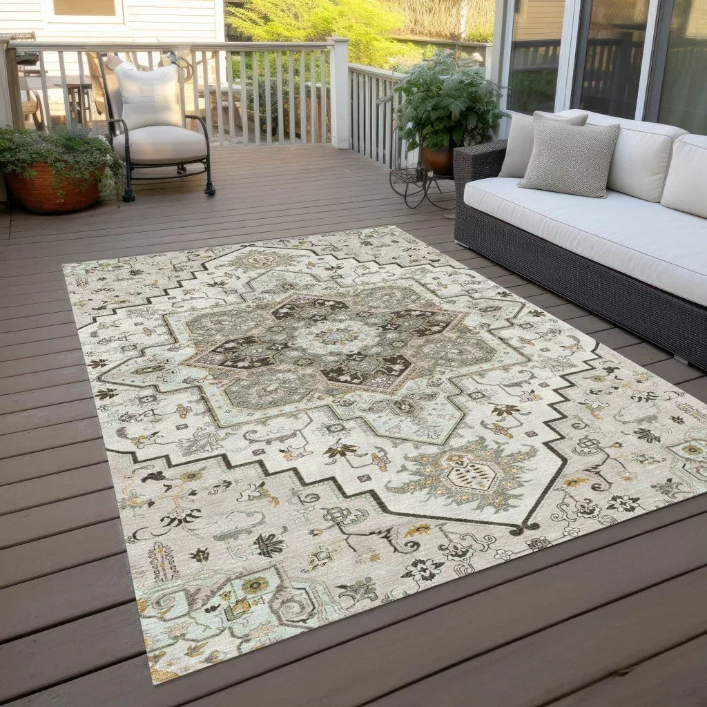 Bellaya Ivory Washable Indoor-Outdoor Rug-Outdoor Rugs-LOOMLAN Rugs-LOOMLAN