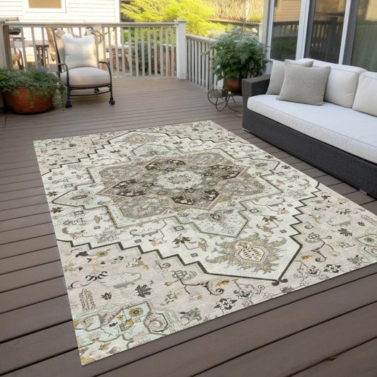 Bellaya Ivory Washable Indoor-Outdoor Rug-Outdoor Rugs-LOOMLAN Rugs-LOOMLAN