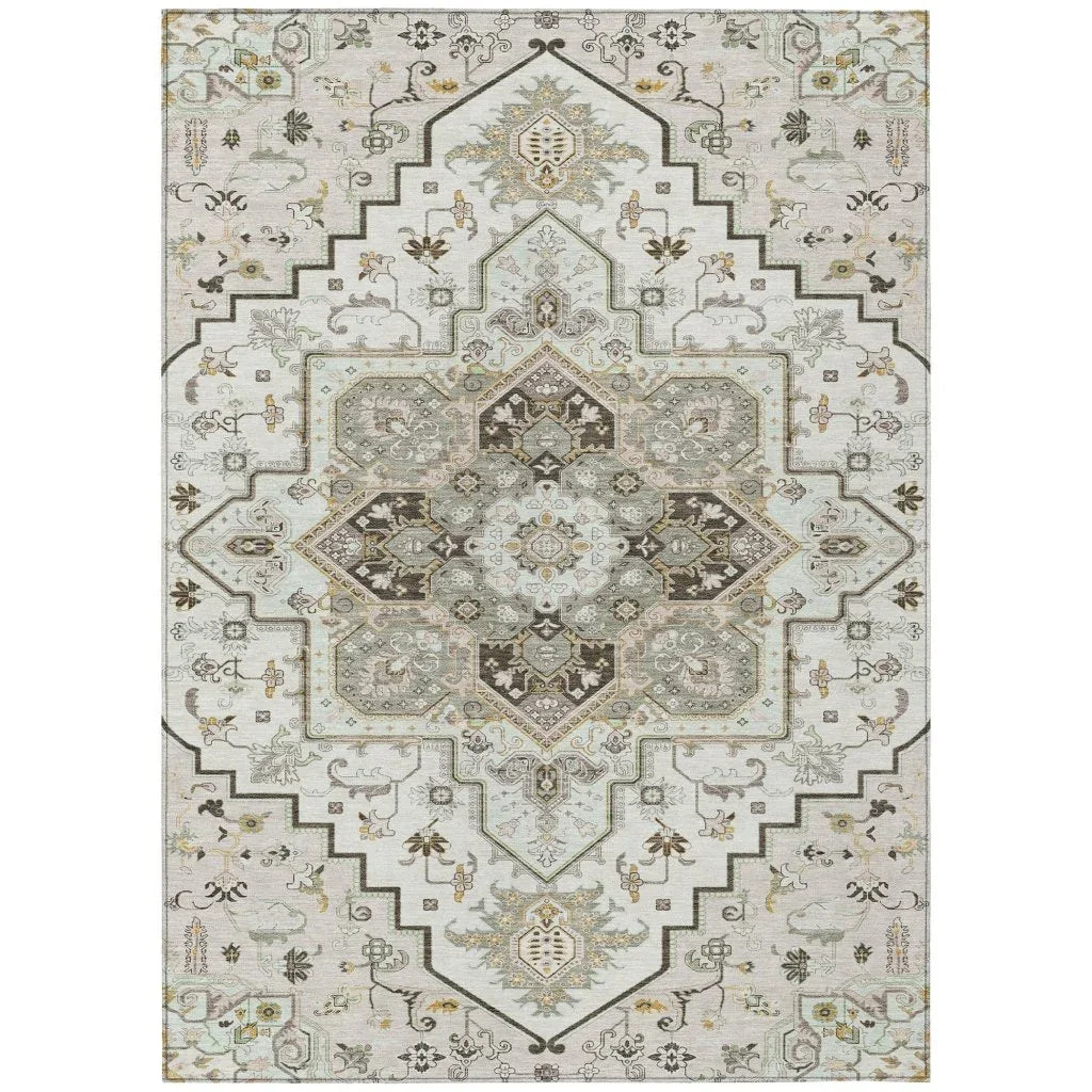 Bellaya Ivory Washable Indoor-Outdoor Rug-Outdoor Rugs-LOOMLAN Rugs-2'6" x 3'10"-LOOMLAN
