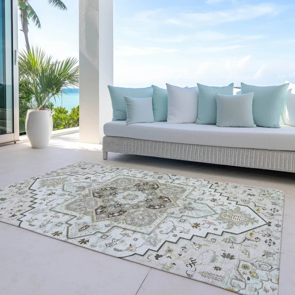 Bellaya Ivory Washable Indoor-Outdoor Rug-Outdoor Rugs-LOOMLAN Rugs-LOOMLAN