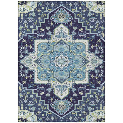 Bellaya Navy Washable Indoor-Outdoor Rug-Outdoor Rugs-LOOMLAN Rugs-2'6" x 3'10"-LOOMLAN