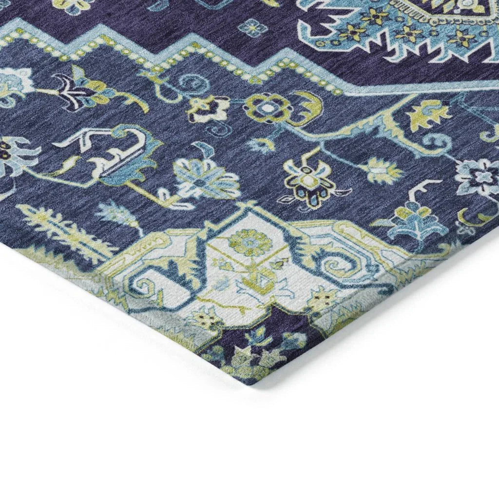 Bellaya Navy Washable Indoor-Outdoor Rug-Outdoor Rugs-LOOMLAN Rugs-LOOMLAN