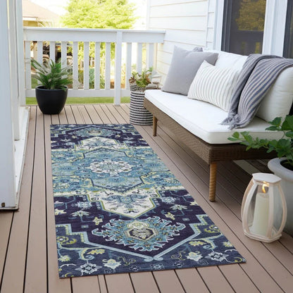 Bellaya Navy Washable Indoor-Outdoor Rug-Outdoor Rugs-LOOMLAN Rugs-LOOMLAN