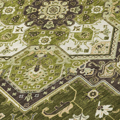 Bellaya Olive Washable Indoor-Outdoor Rug-Outdoor Rugs-LOOMLAN Rugs-LOOMLAN