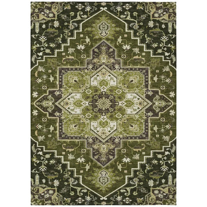Bellaya Olive Washable Indoor-Outdoor Rug-Outdoor Rugs-LOOMLAN Rugs-2'6" x 3'10"-LOOMLAN