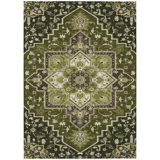 Bellaya Olive Washable Indoor-Outdoor Rug-Outdoor Rugs-LOOMLAN Rugs-2'6" x 3'10"-LOOMLAN