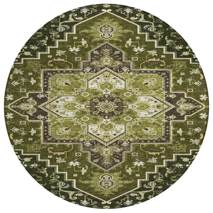 Bellaya Olive Washable Indoor-Outdoor Rug-Outdoor Rugs-LOOMLAN Rugs-8' x 8'-LOOMLAN