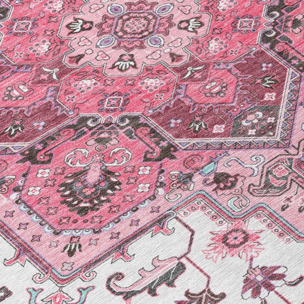 Bellaya Pink Washable Indoor-Outdoor Rug-Outdoor Rugs-LOOMLAN Rugs-LOOMLAN