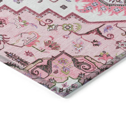 Bellaya Pink Washable Indoor-Outdoor Rug-Outdoor Rugs-LOOMLAN Rugs-LOOMLAN