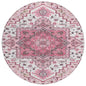 Bellaya Pink Washable Indoor-Outdoor Rug-Outdoor Rugs-LOOMLAN Rugs-8' x 8'-LOOMLAN