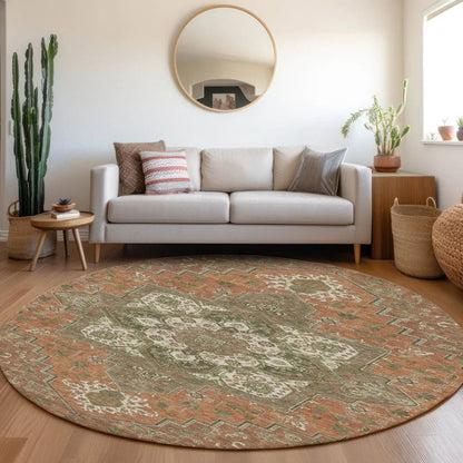 Bellaya Rust Washable Indoor-Outdoor Rug-Outdoor Rugs-LOOMLAN Rugs-LOOMLAN