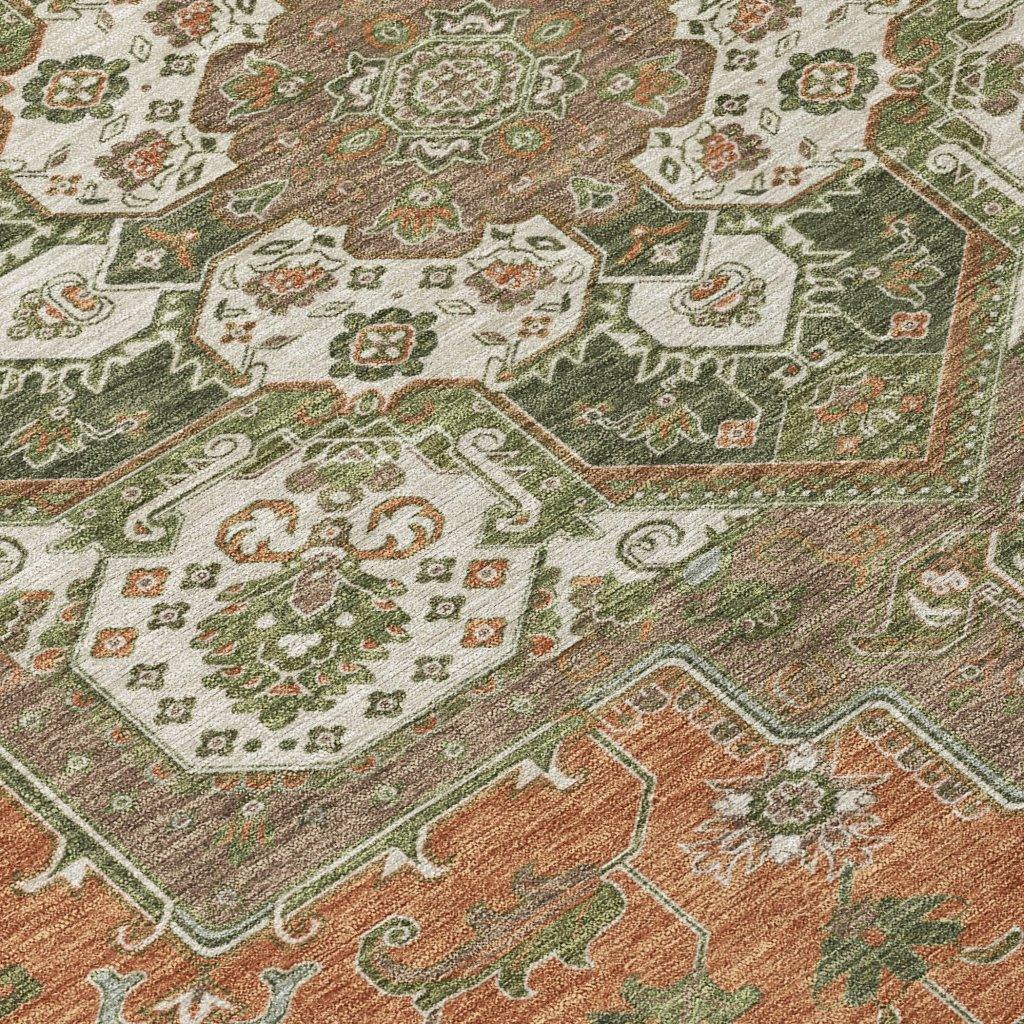 Bellaya Rust Washable Indoor-Outdoor Rug-Outdoor Rugs-LOOMLAN Rugs-LOOMLAN