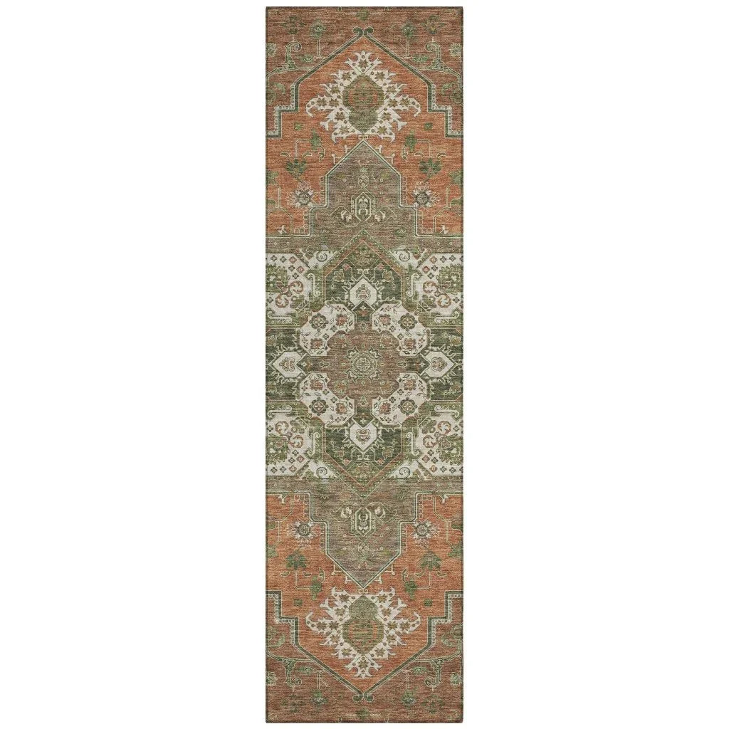 Bellaya Rust Washable Indoor-Outdoor Rug-Outdoor Rugs-LOOMLAN Rugs-2'3" x 7'6"-LOOMLAN