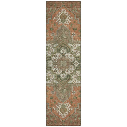 Bellaya Rust Washable Indoor-Outdoor Rug-Outdoor Rugs-LOOMLAN Rugs-2'3" x 7'6"-LOOMLAN