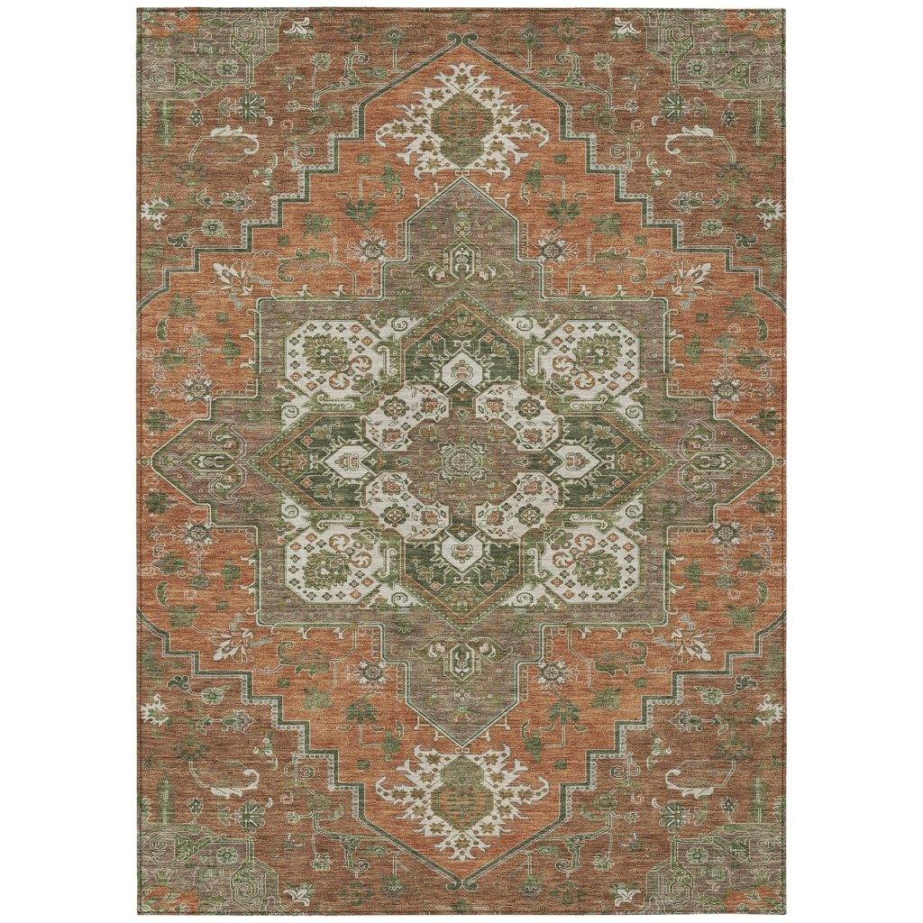 Bellaya Rust Washable Indoor-Outdoor Rug-Outdoor Rugs-LOOMLAN Rugs-2'6" x 3'10"-LOOMLAN