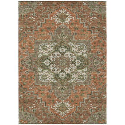 Bellaya Rust Washable Indoor-Outdoor Rug-Outdoor Rugs-LOOMLAN Rugs-2'6" x 3'10"-LOOMLAN