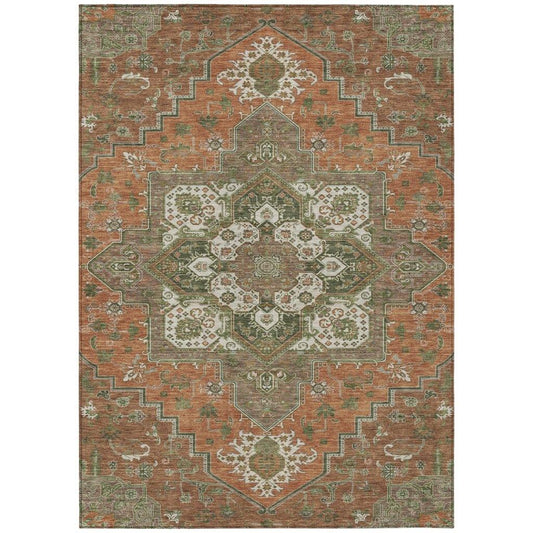 Bellaya Rust Washable Indoor-Outdoor Rug-Outdoor Rugs-LOOMLAN Rugs-2'6" x 3'10"-LOOMLAN