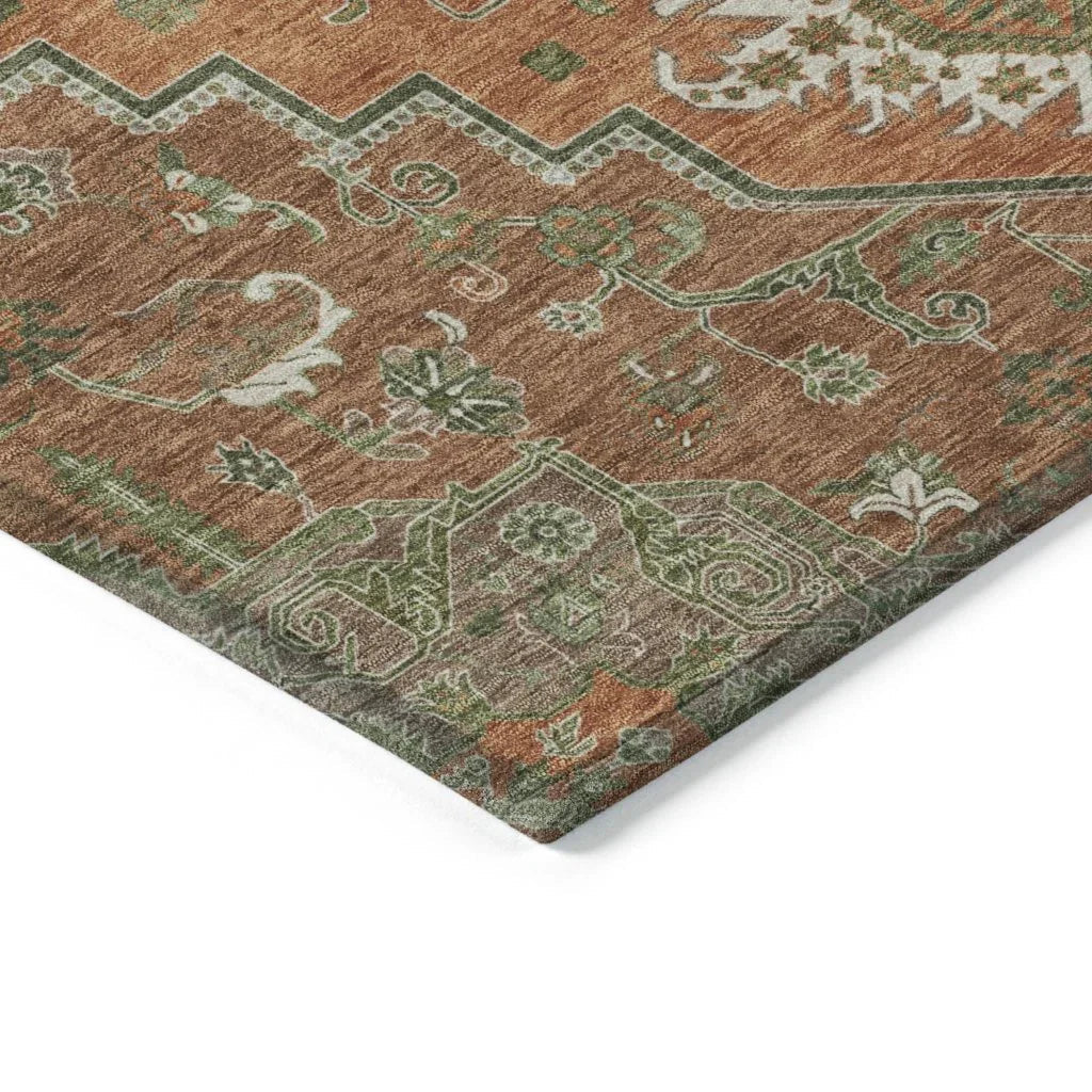Bellaya Rust Washable Indoor-Outdoor Rug-Outdoor Rugs-LOOMLAN Rugs-LOOMLAN