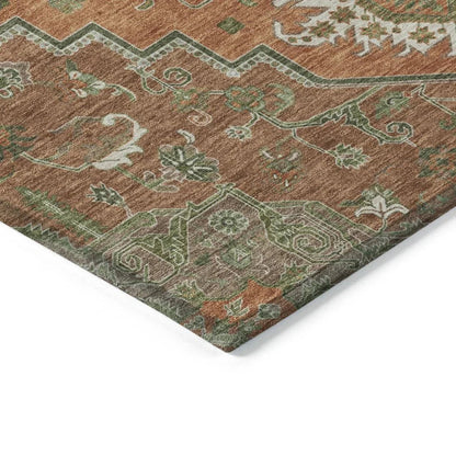 Bellaya Rust Washable Indoor-Outdoor Rug-Outdoor Rugs-LOOMLAN Rugs-LOOMLAN