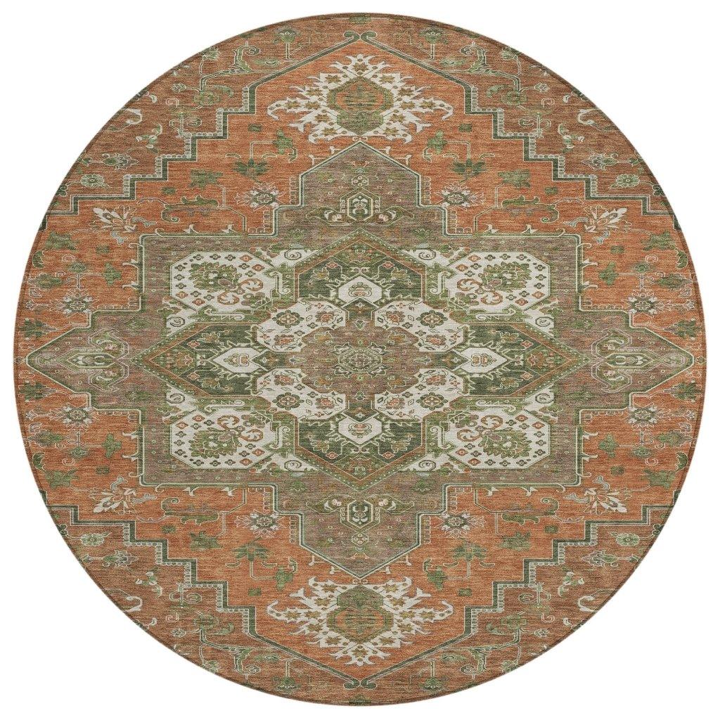 Bellaya Rust Washable Indoor-Outdoor Rug-Outdoor Rugs-LOOMLAN Rugs-8' x 8'-LOOMLAN
