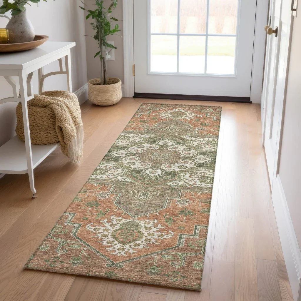 Bellaya Rust Washable Indoor-Outdoor Rug-Outdoor Rugs-LOOMLAN Rugs-LOOMLAN